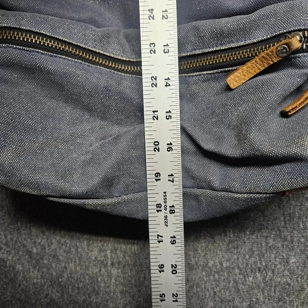 Timbuk2 Backpack Unisex Large Blue Canvas Leather Trim Distilled Collection